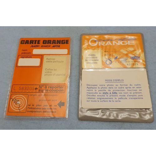 Lot De 2 Carte Orange Neuves