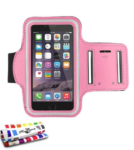 BRASSARD DE SPORT ROSE ETANCHE POUR iPHONE 6 6S 7 8 (4"7) EN NEOPRENE ANTI-SUEUR