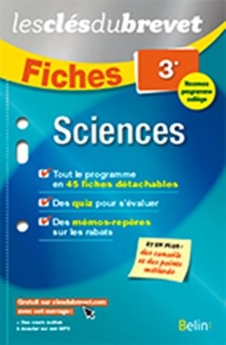 Sciences 3e - Fiches Svt, Physique-Chimie, Technologie