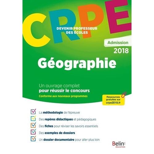 Géographie - Epreuve Orale D'admission Crpe - Edition 2018