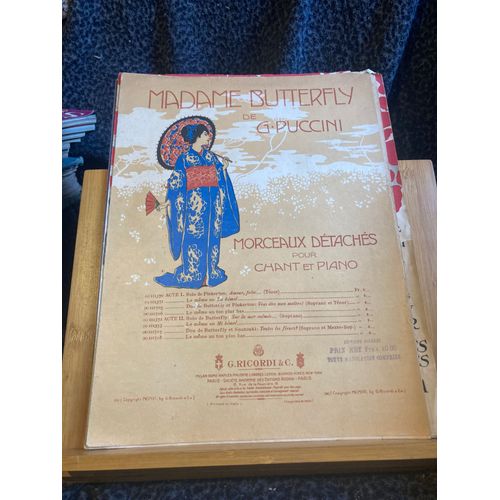Puccini Madame Butterfly Sur La Mer Calmée Partition Chant Piano Mi B Ricordi