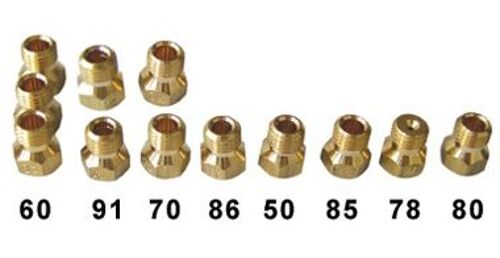 JEU INJECTEURS GAZ BUTANE PROPANE CUISINIERE 60x60 INDESIT 076914