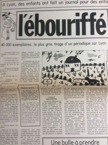 L' Ébouriffé : Article De Libération (1 Feuillet) De Février 1976 Sur Ce Journal Destiné À La Jeunesse ("Le Journal Du Jeune Spectateur")