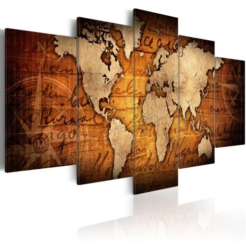 Tableau Cartes du monde Amber Map 100 x 50 cm