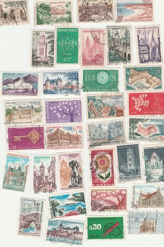 34 Timbres Oblitérés De France Emis Entre 1954 Et 1973