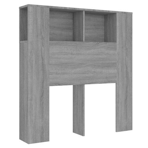 Tête de lit avec rangement accessoire de lit table de chevet étagère 100 x 18,5 x 104,5 cm MDF gris TDL0200014