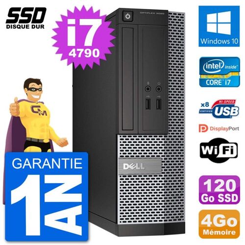 PC Dell Optiplex 3020 SFF i7-4790 RAM 4Go SSD 120Go Windows 10 Wifi