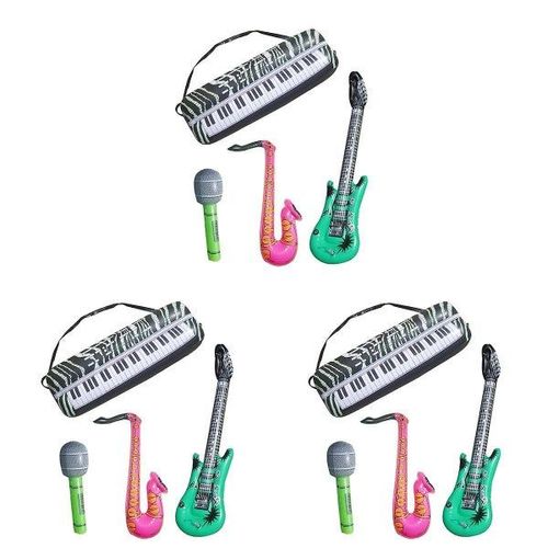 Instruments De Musique Gonflables Pour Enfants : Guitare, Saxophone, Microphone, Clavier En Pvc ¿ Jouets De Jeu Amusants