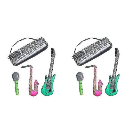 Ensemble D'instruments De Musique Gonflables Pour Enfants : Guitare, Saxophone, Microphone Et Clavier En Pvc ¿ Jouets De Jeu Amusants