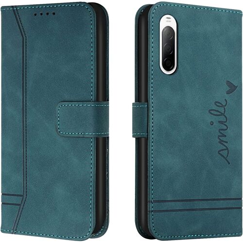 Coque pour Sony Xperia 10 II, Portefeuille Housse en PU avec TPU Fermoir Flip Pochette Housse pour Sony Xperia 10 II (Vert)