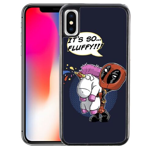 Coque pour iPhone XR deadpool fluffy licorne