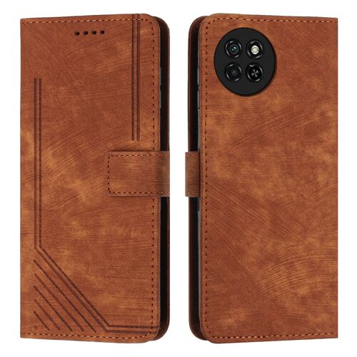 Coque Pour Itel S23,Etui De Itel S23 Premium En Cuir Pochette Protection,Etui Pour Itel S23 Portefeuille Rabat Clapet Case,Marron