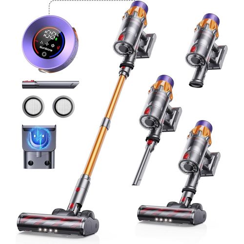 CLOUDDS_Aspirateur Balai Sans Fil,45 Kpa/550 W/60 Min Aspirateur Sans Fil X7A,Avec Écran Tactile,Bac À Poussière De 1,5 L Pour Sols/Tapis/Poils D'Animaux
