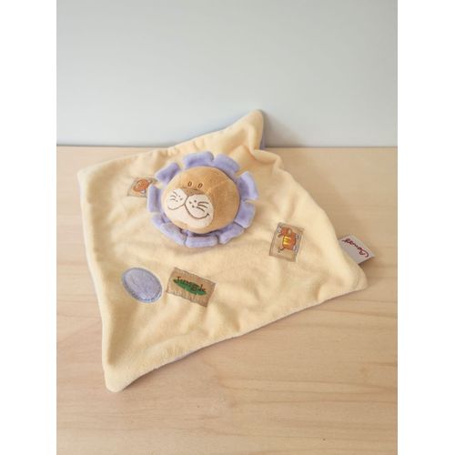 Doudou Lion Jungle Jaune Violet Bengy