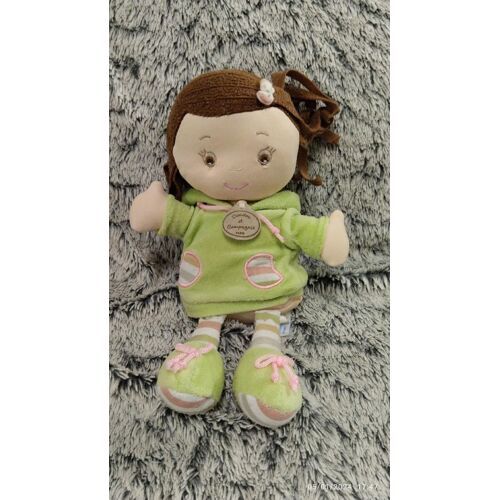 Doudou Poupée Robe Capuche Verte Doudou & Compagnie