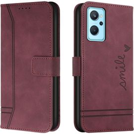 Coque Pour Oppo Realme 9i/ Oppo A76/ A96/ A36, Portefeuille Housse En Pu Avec Tpu Flip Pochette Housse Pour Realme 9i/ Oppo A76/ A96/ A36 (Rouge)