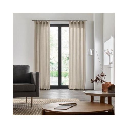 MADURA - Rideau Carlina Tamisant en 100% lin lavé légèrement froissé Beige