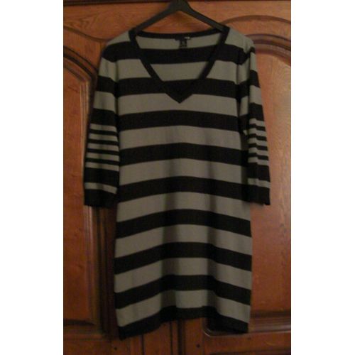 Pull Rayé Noir/Gris H&M - Taille L