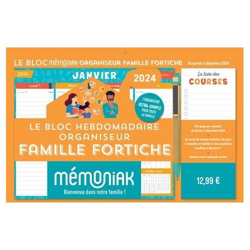 Le Bloc Hebdomadaire Organiseur Famille Fortiche