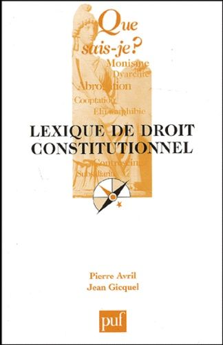 Lexique De Droit Constitutionnel