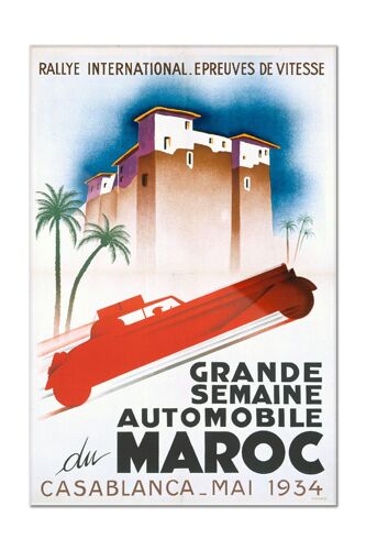 Affiche Grande Semaine Automobile Maroc 1934