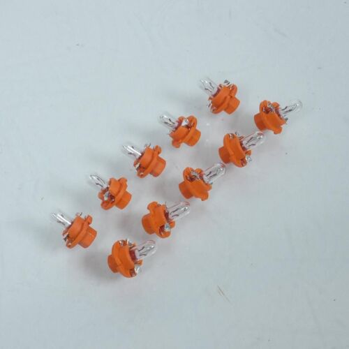 10 Ampoule Avec Culot Plastique Orange 12v 1.1w Bx8.4d Flosser 449103 1/4 Tour Pour Moto Scooter Quad