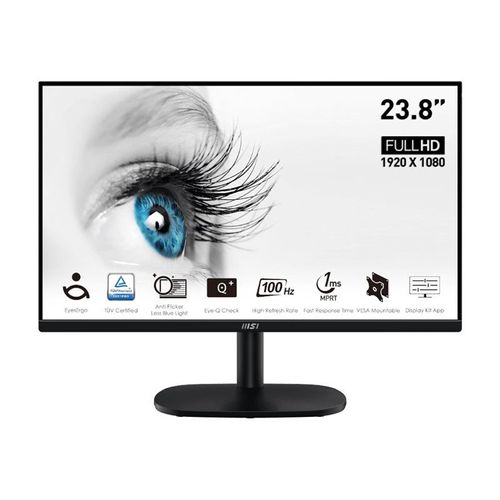 MSI PRO MP245V - Écran LED - 24" (23.8" visualisable) - 1920 x 1080 Full HD (1080p) @ 100 Hz - VA - 300 cd/m² - 4000:1 - 1 ms - HDMI, VGA