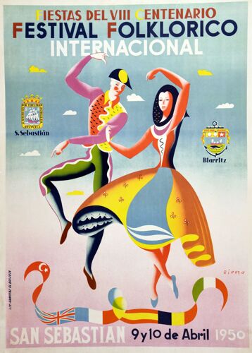 Affiche Festival Folklorique San Sébastien 1950