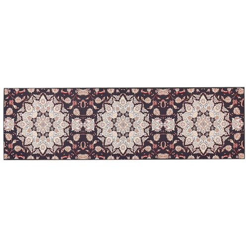 Tapis Noir Et Beige 60 X 200 Cm Aritas