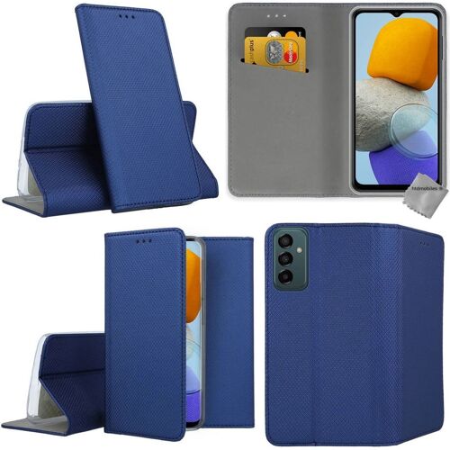 Housse pour Samsung Galaxy M13 4G / M23 5G - etui coque pochette portefeuille + film ecran - BLEU MAGNET