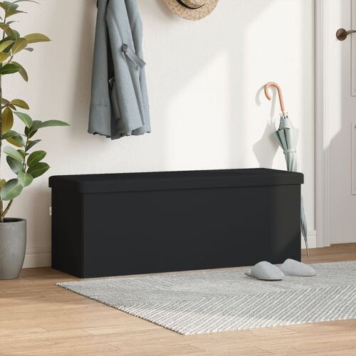 Vidaxl Banc De Rangement Pliable Noir Pvc