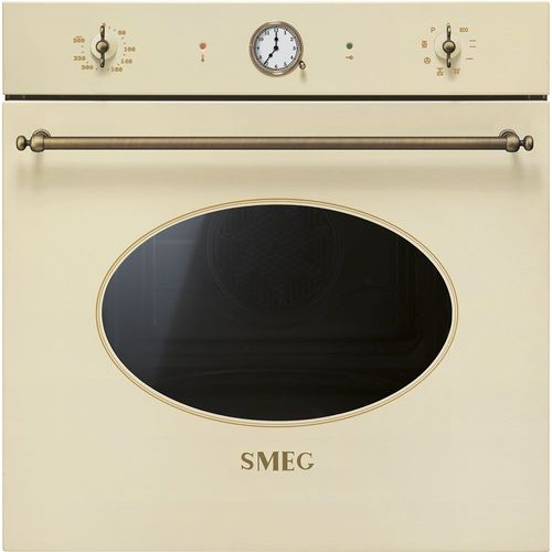 Smeg Colonial SFP805PO - Four - intégrable - niche - largeur : 55.4 cm - profondeur : 56 cm - hauteur : 58.3 cm - avec système auto-nettoyant - classe A - crème
