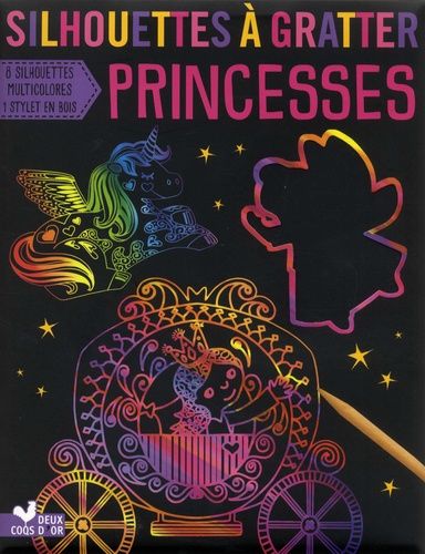 Silhouettes À Gratter Princesses - Avec 1 Stylet En Bois