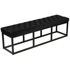 Banquette Avec Cadre En Métal Et Assise En Velours Noir