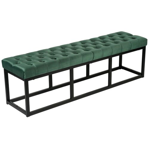 Banquette avec cadre en métal et assise en velours Vert