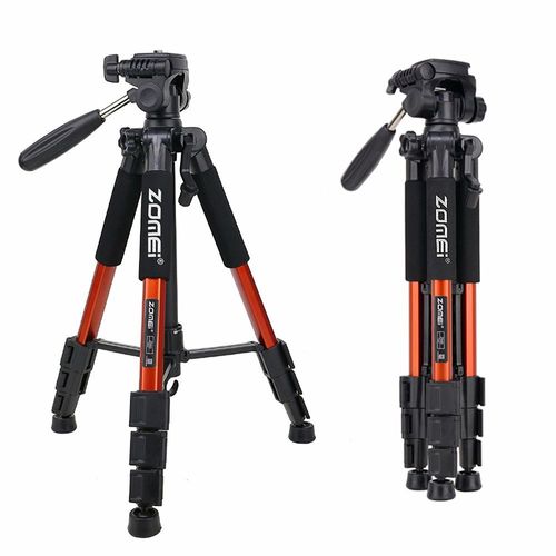 Trépied Smartphone 140cm ZoMei Q111 Trepied Voyage Appareil Photo avec Support de Téléphone et Sac de Transport pour DSLR DV Caméra Smartphone - Orange