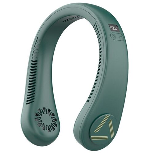 Ventilateur de cou Portable, Mini refroidisseur personnel, sans lame, à 3 vitesses, silencieux, à piles, vert