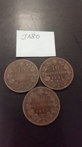 Lot 10 Centesimi Italie 1862+1863+1867+1894+1893 En L Etat Sur Les Photos .