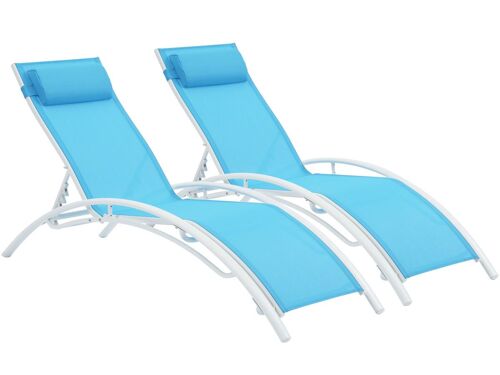 Bain De Soleil En Aluminium "Beauty" - Phoenix - Bleu - Lot De 2