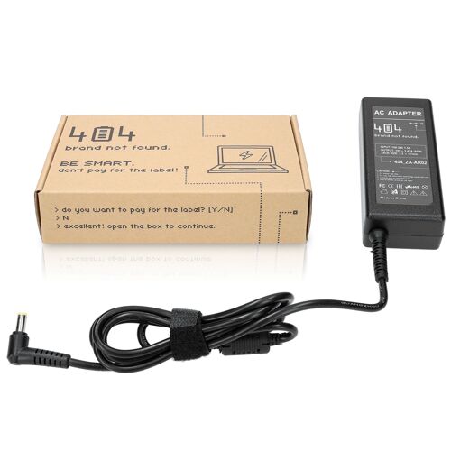 404Brand Chargeur d'alimentation ordinateur portable pour Acer Aspire 6930G-BC32F (19V, 3.42A, 65W, 1.7mm - 5.5mm) sans cordon d'alimentation