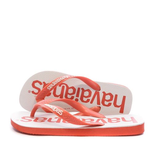 Tongs Blanc/rouge Mixte Havaianas Logomania 2