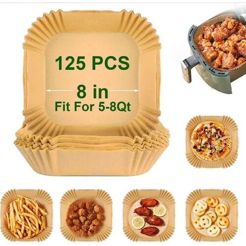 Papier De Cuisson Pour Poêles Sans Huile, 125 Feuilles De Papier De Cuisson Rond Jetable, Pour Friteuses 5-8 Litres, Fours, Poêles À Frire, Micro-Ondes