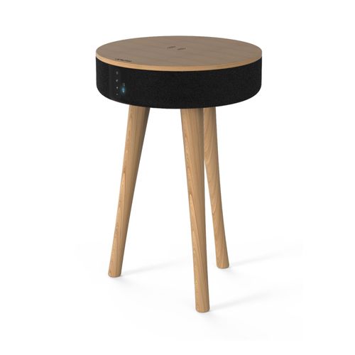 Gtc St108 - Enceinte Bluetooth, Table D'appoint, Chargeur Induction, Commande Tactile, Batterie Lithium - Couleur Bois, Noir - Noir