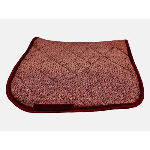Tapis De Selle Cheval Mixte Bordeaux À Motifs Blancs