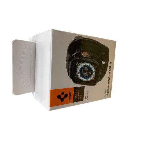 Coque Spigen Rugged Armor Pro ? Bracelet Avec Étui Pour Apple Watch Ultra 49 Mm (Noir)