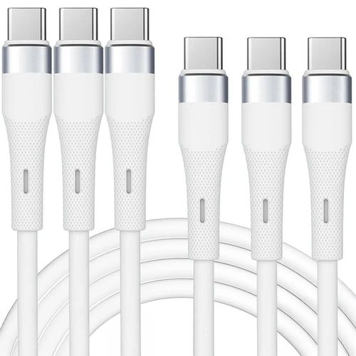 Lot-3 Câble USB-C Charge Rapide 60W pour iPhone 15, iPhone 16, iPhone 16 Pro - 1M Blanc - E.F.Connection