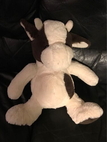 Doudou Peluche Vache Blanche Et Marron 35cm Alpenchic 