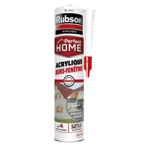 Mastic Perfect Home RUBSON Acrylique Murs-Fenêtres Blanc 280ml