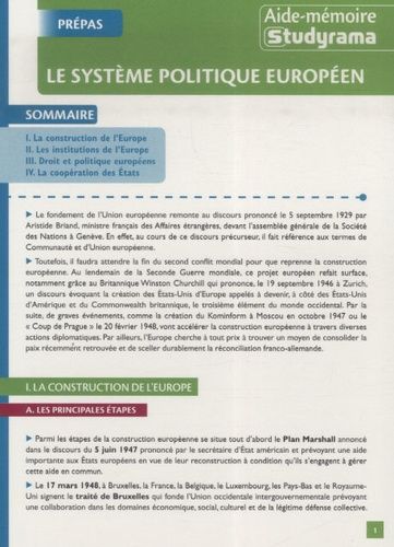 Le Système Politique Européen