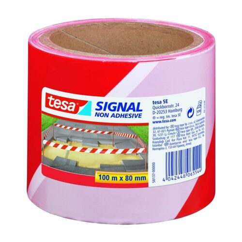 Ruban de balisage Tesa SECURISER rouge/blanc 100m